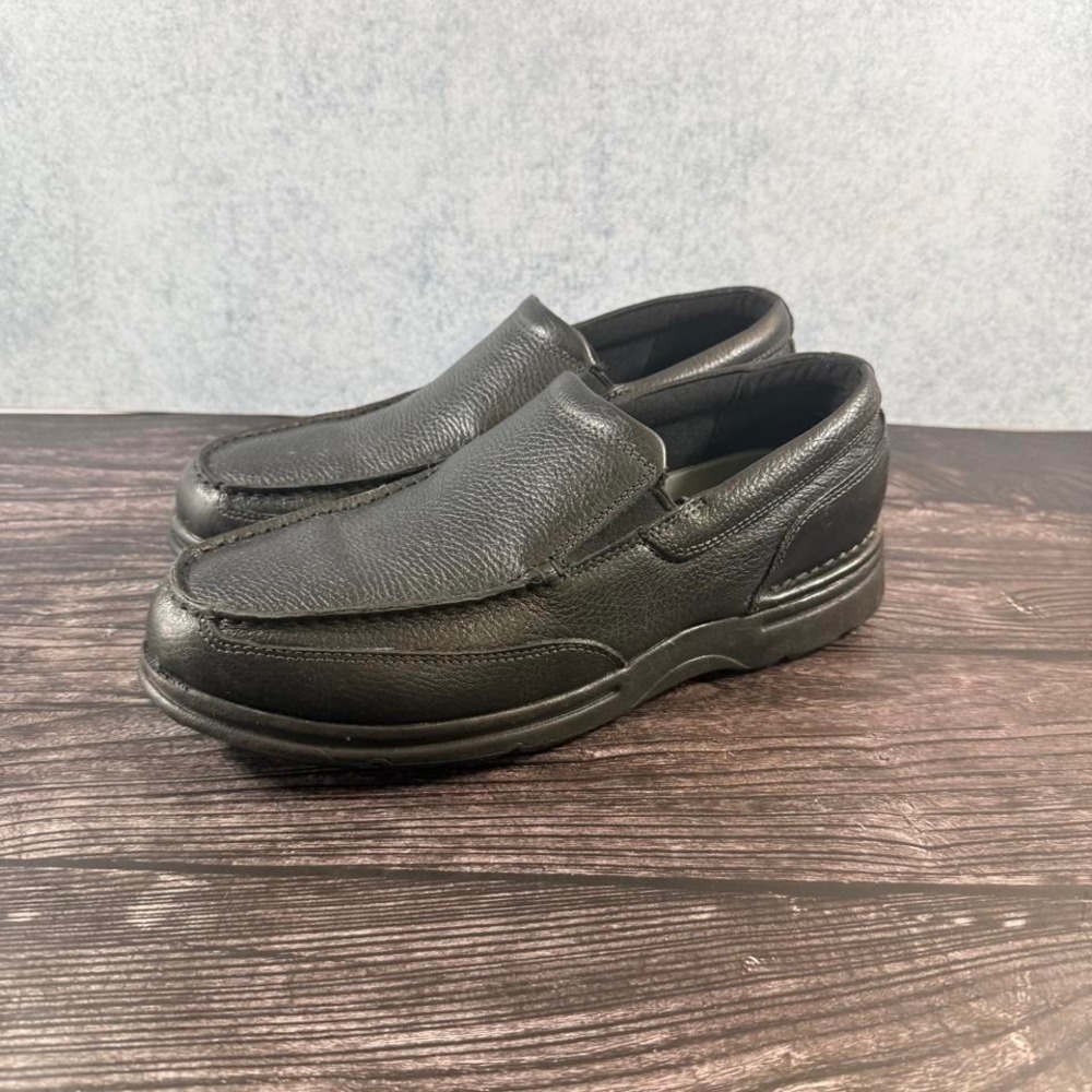 Rockport black leather slip on loafers Size US 9 wide